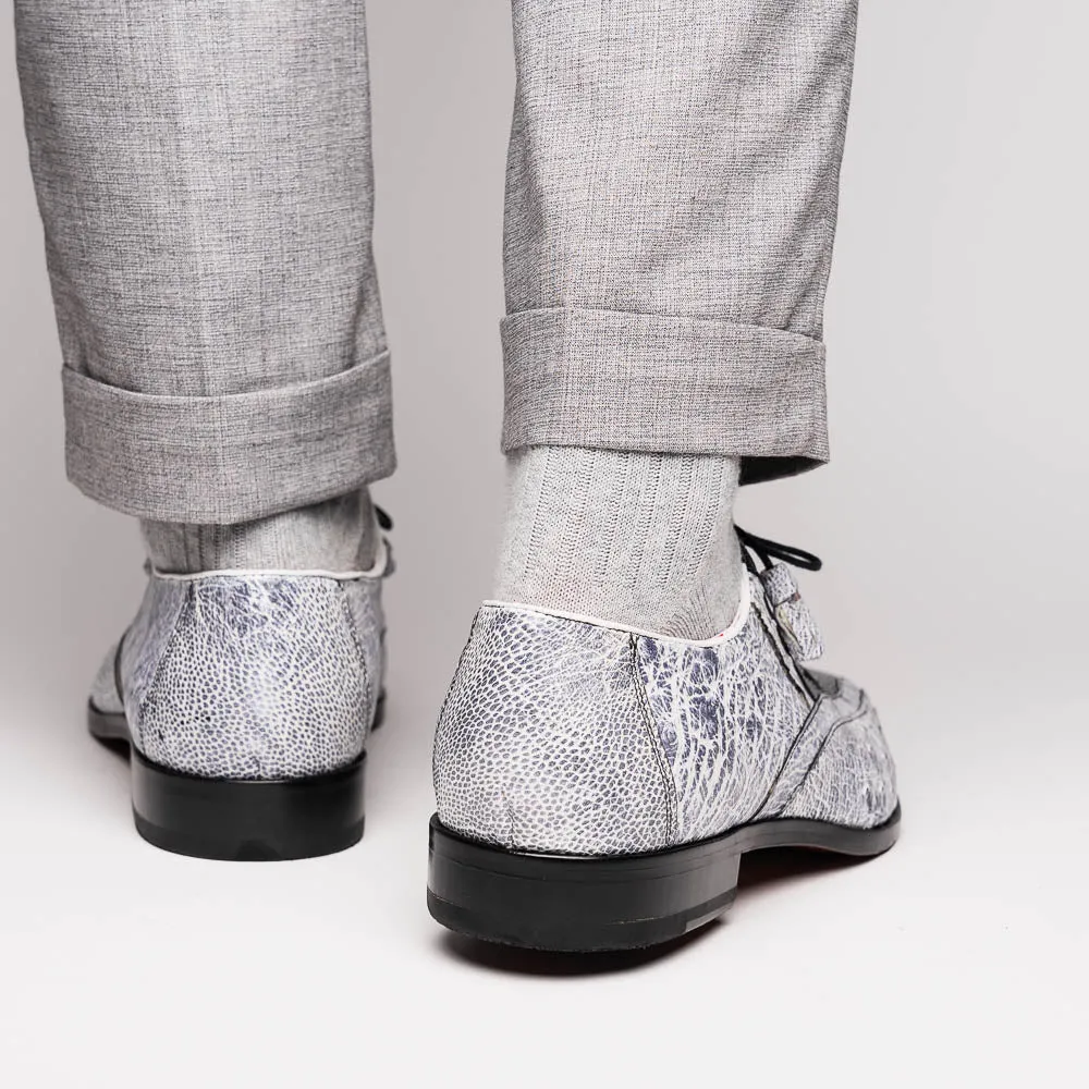 Marco Di Milano Lucca in Newspaper Ostrich & Stingray Derby Dress Shoes