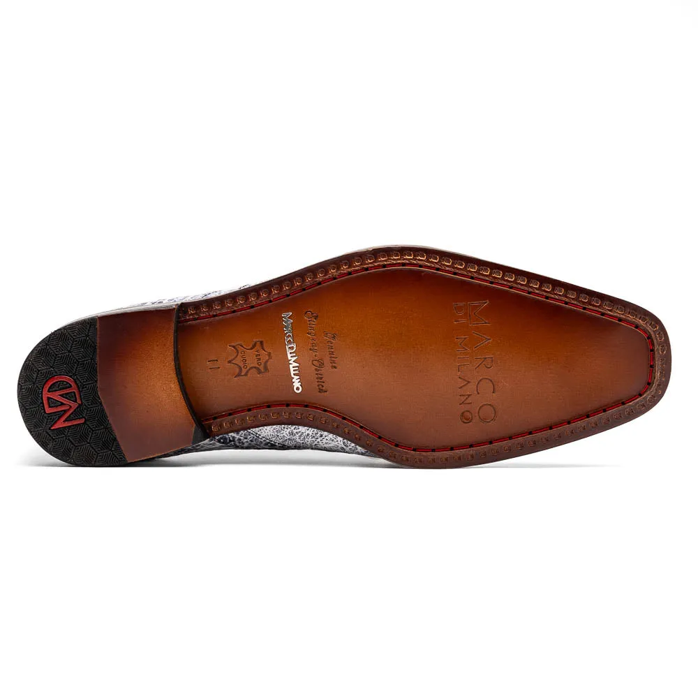 Marco Di Milano Lucca in Newspaper Ostrich & Stingray Derby Dress Shoes
