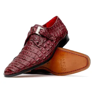 Marco Di Milano Luigi in Wine Caiman Crocodile Monkstrap Shoes