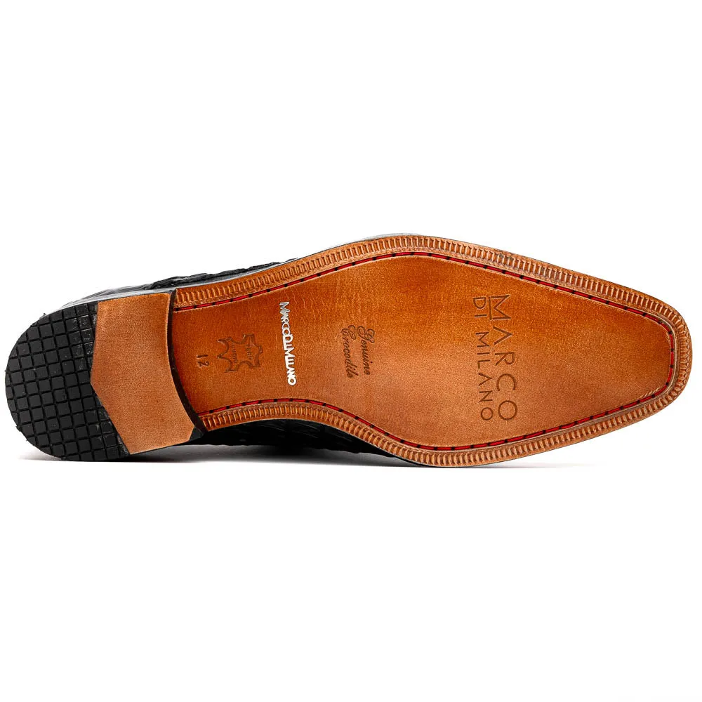 Marco Di Milano Luigi in Wine Caiman Crocodile Monkstrap Shoes