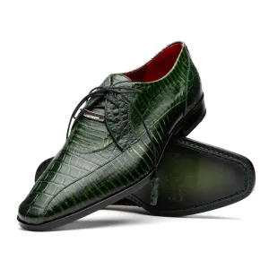 Marco Di Milano Moncalieri in Green Alligator & Cobra Derby Shoes