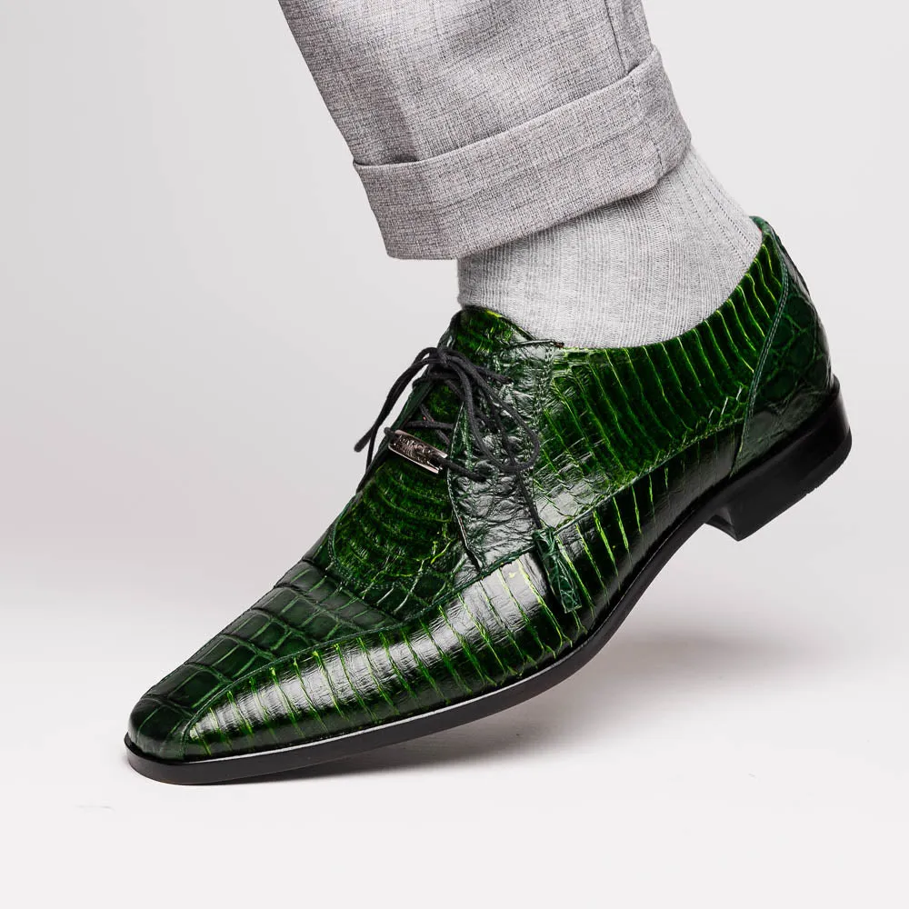 Marco Di Milano Moncalieri in Green Alligator & Cobra Derby Shoes