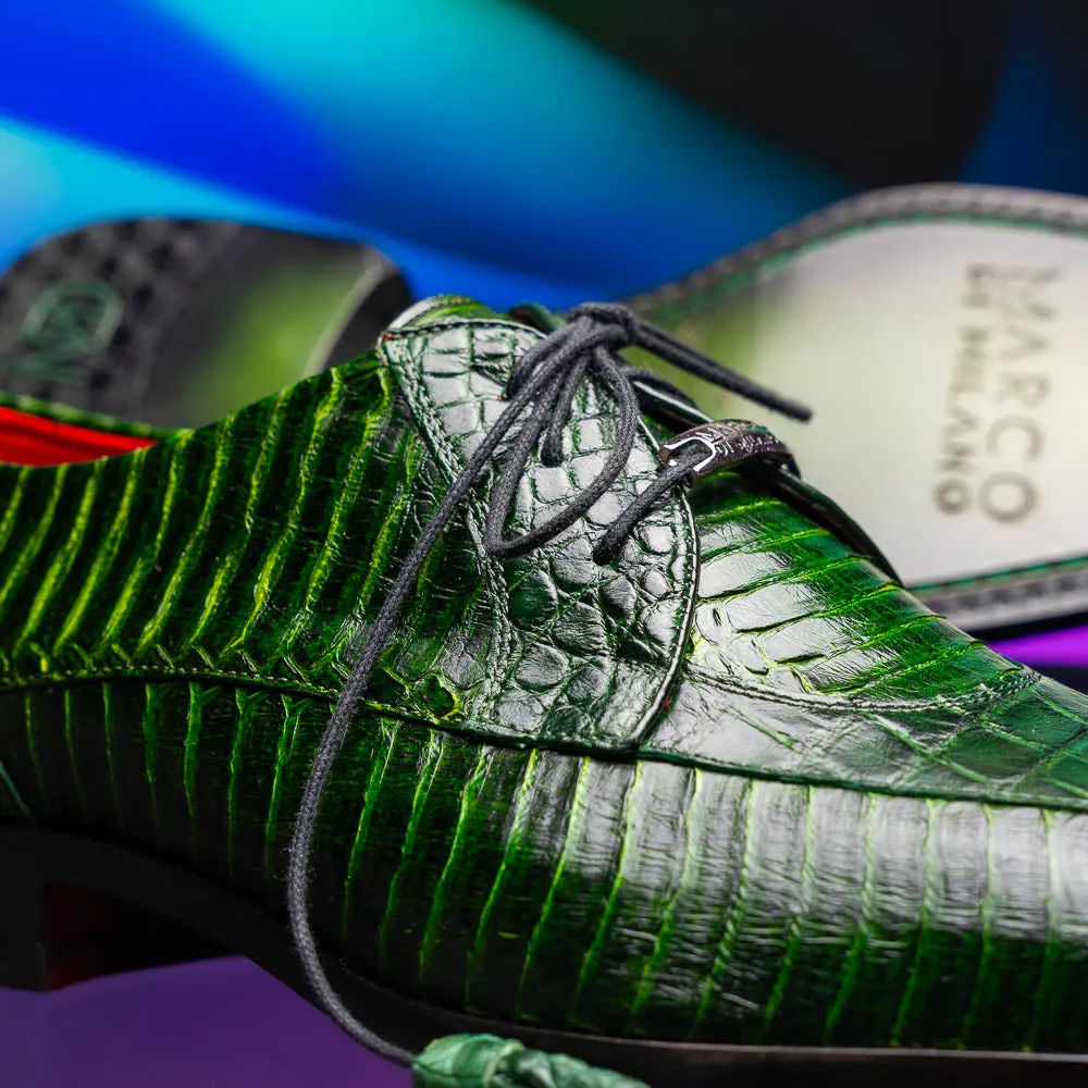 Marco Di Milano Moncalieri in Green Alligator & Cobra Derby Shoes