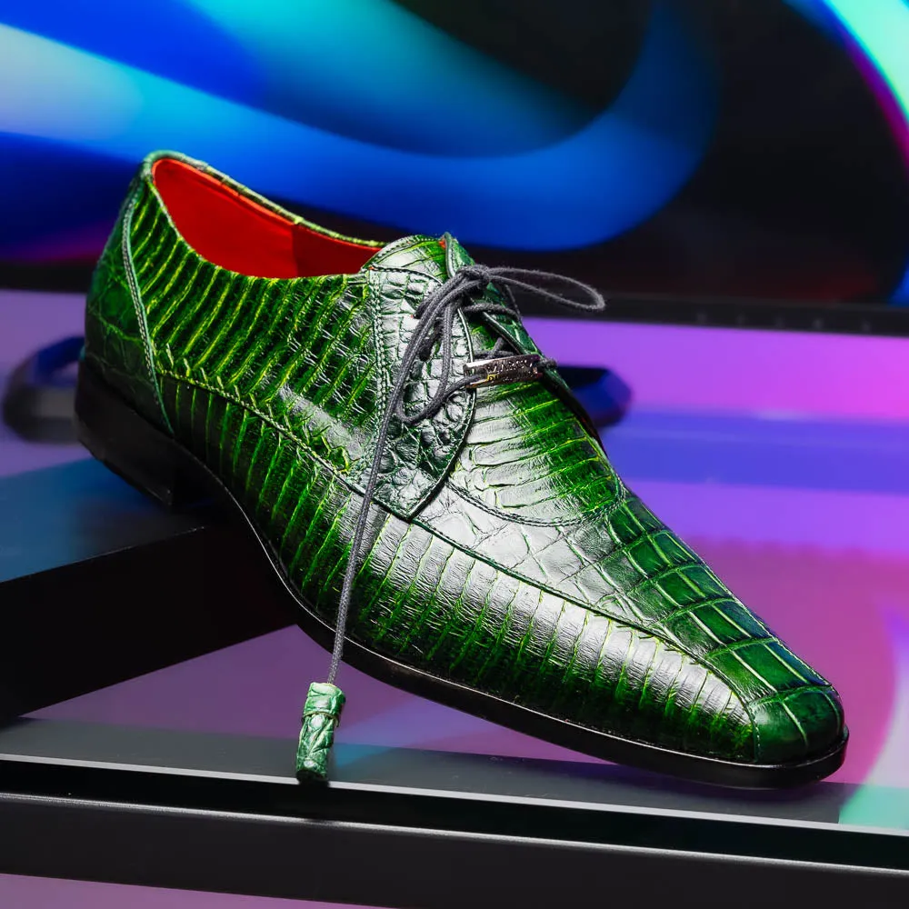 Marco Di Milano Moncalieri in Green Alligator & Cobra Derby Shoes