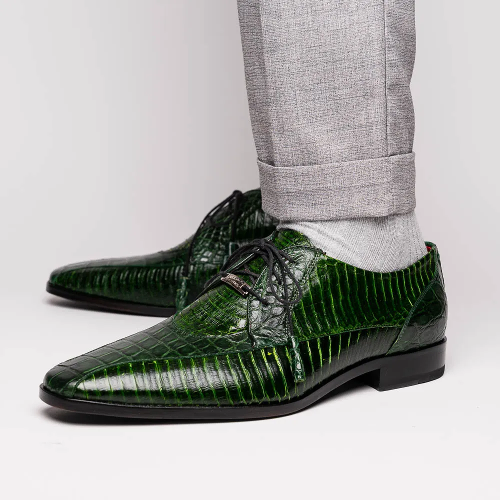 Marco Di Milano Moncalieri in Green Alligator & Cobra Derby Shoes