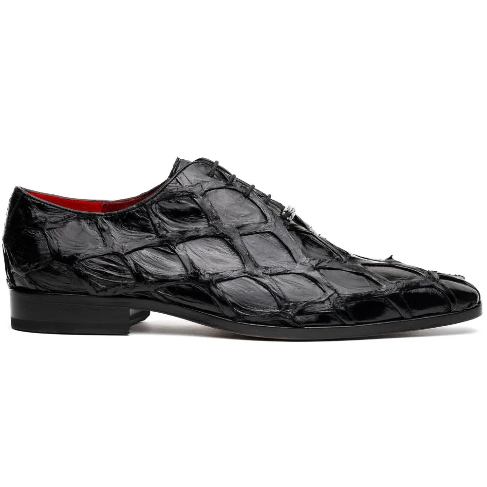 Marco Di Milano Olivieri in Black Pirarucu Oxford Dress Shoes