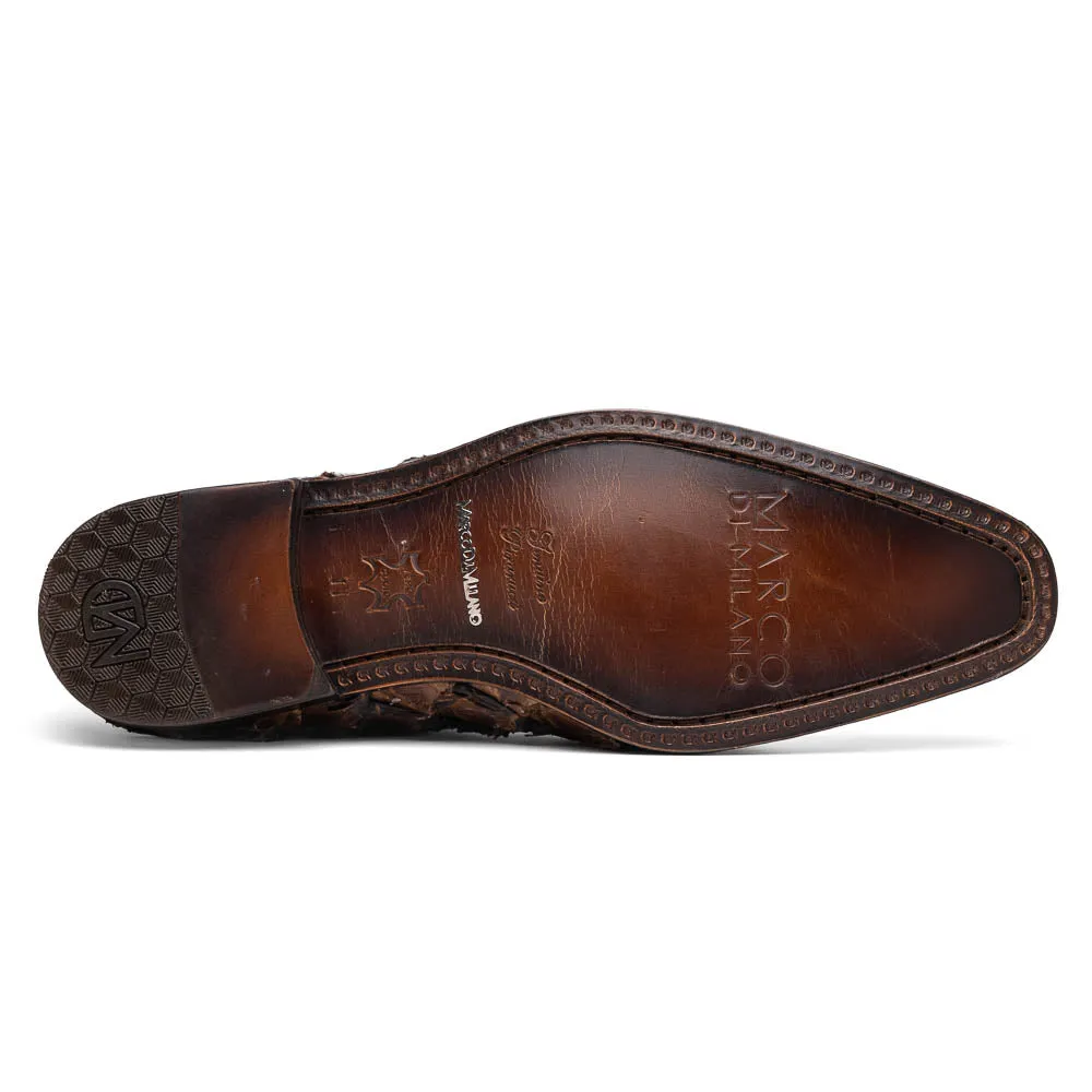 Marco Di Milano Olivieri in Clear Brown Pirarucu Oxford Dress Shoes