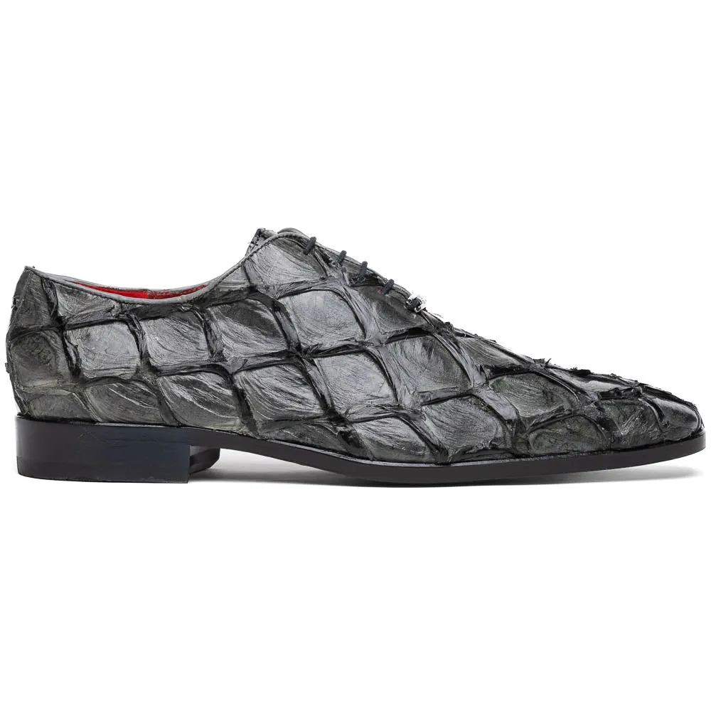 Marco Di Milano Olivieri in Grey Pirarucu Oxford Dress Shoes