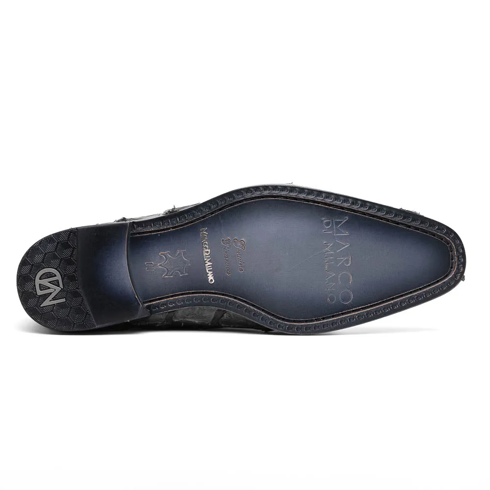 Marco Di Milano Olivieri in Grey Pirarucu Oxford Dress Shoes