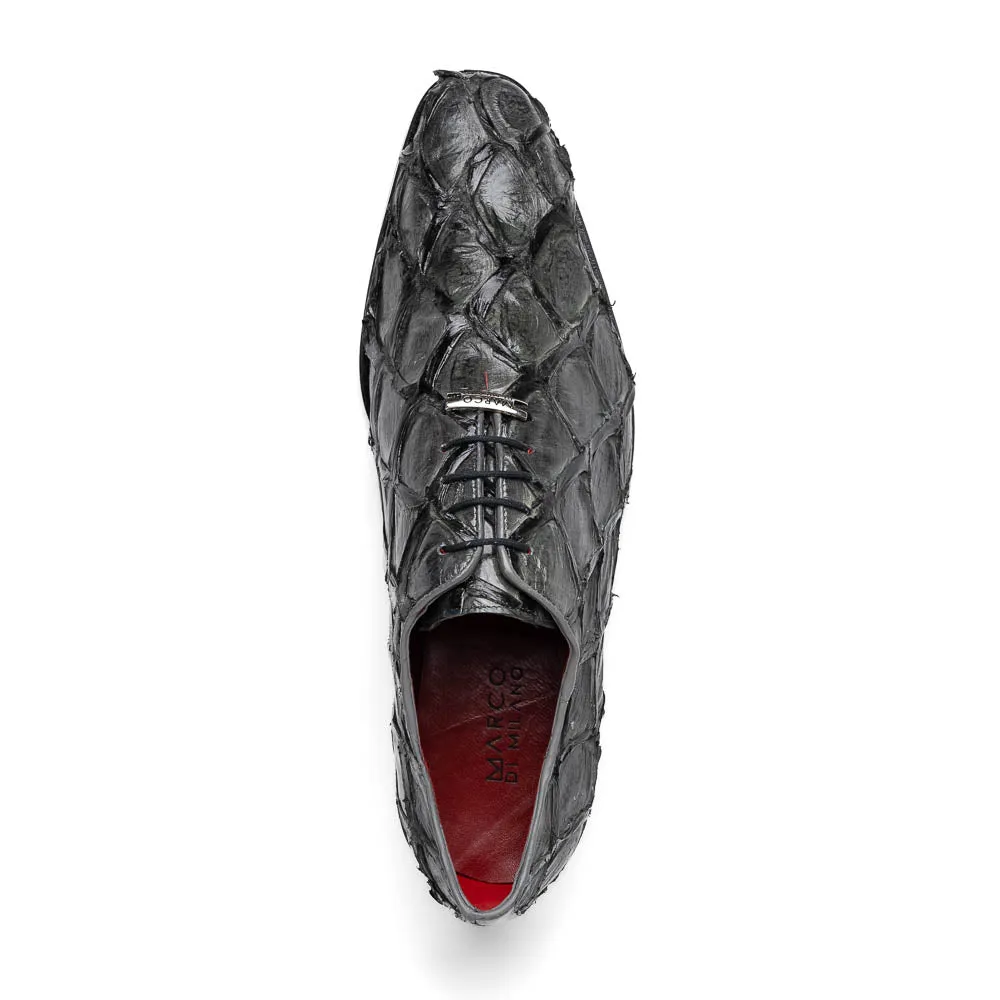 Marco Di Milano Olivieri in Grey Pirarucu Oxford Dress Shoes
