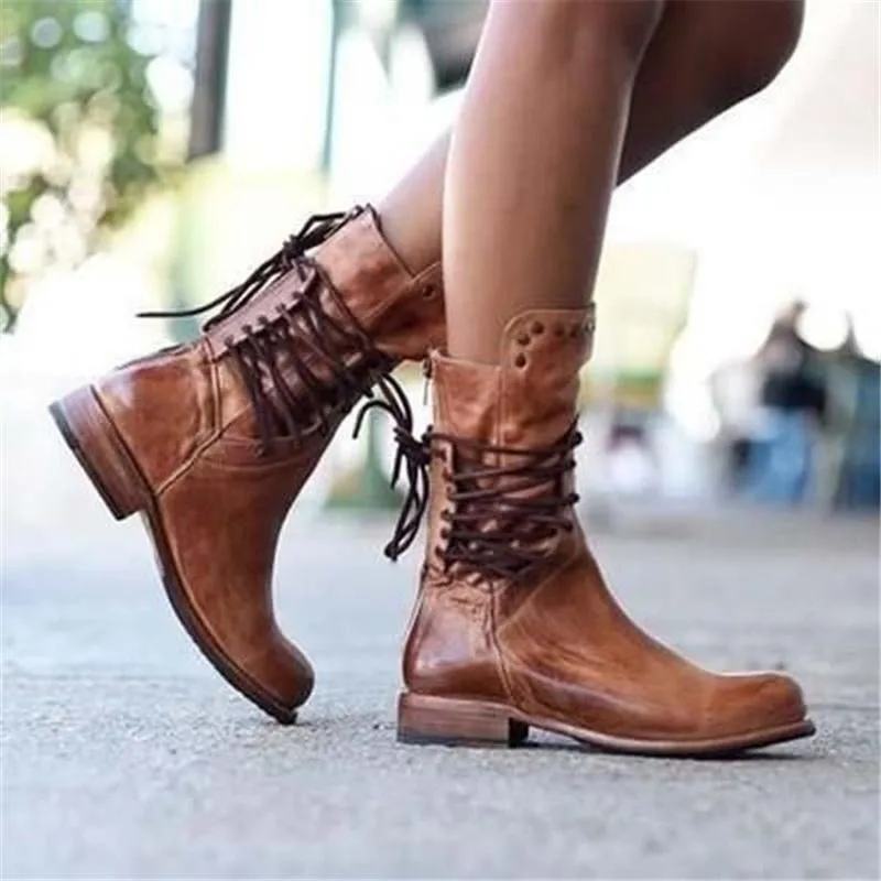 Maura | Leather Boots with Lacing
