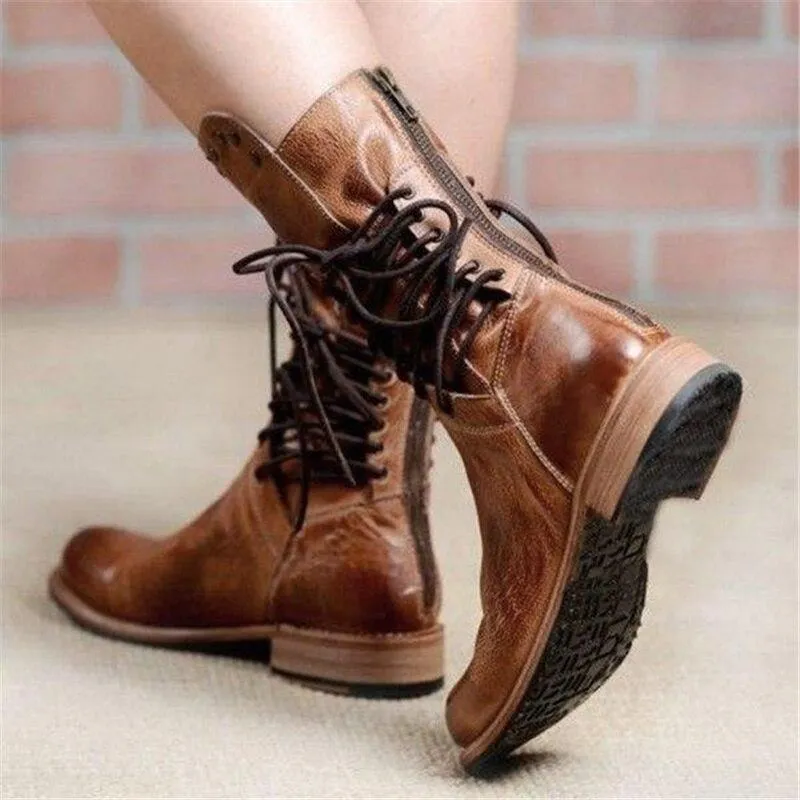 Maura | Leather Boots with Lacing