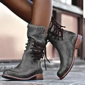 Maura | Leather Boots with Lacing