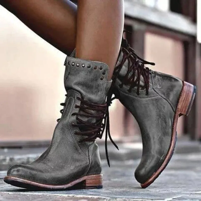 Maura | Leather Boots with Lacing
