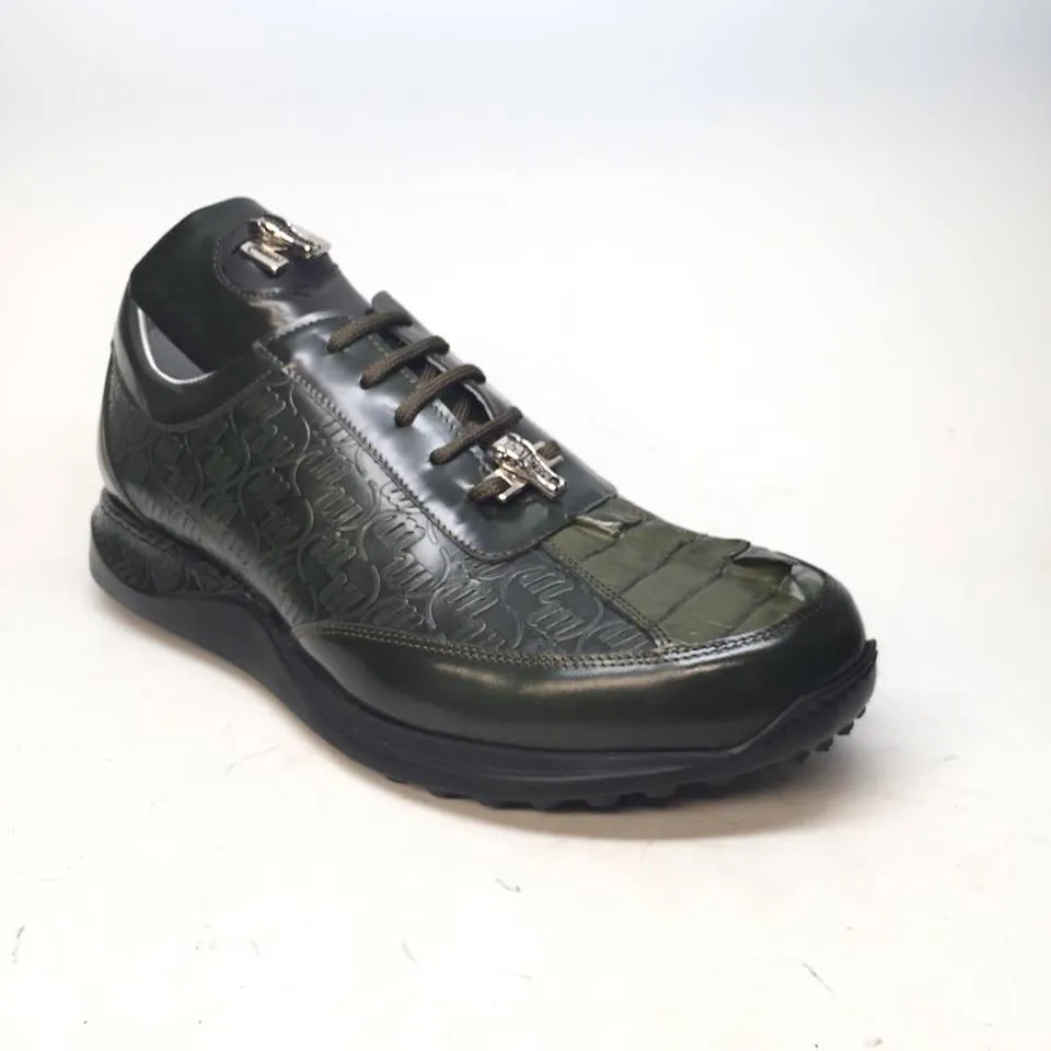 Mauri 8514 Crocodile Tail/Calf Lace Up Sneakers