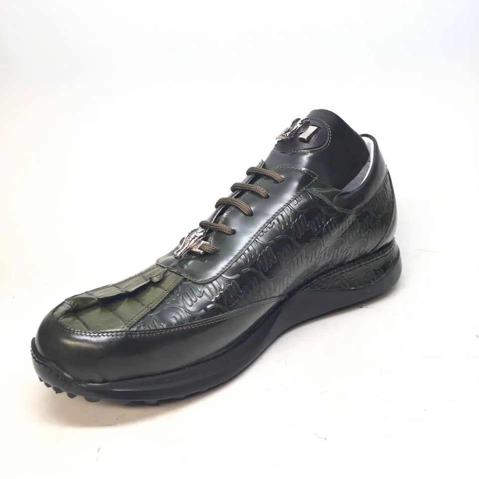Mauri 8514 Crocodile Tail/Calf Lace Up Sneakers