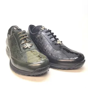 Mauri 8514 Crocodile Tail/Calf Lace Up Sneakers