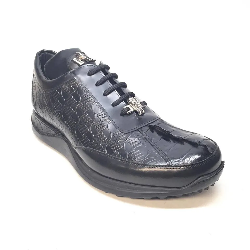 Mauri 8514 Crocodile Tail/Calf Lace Up Sneakers