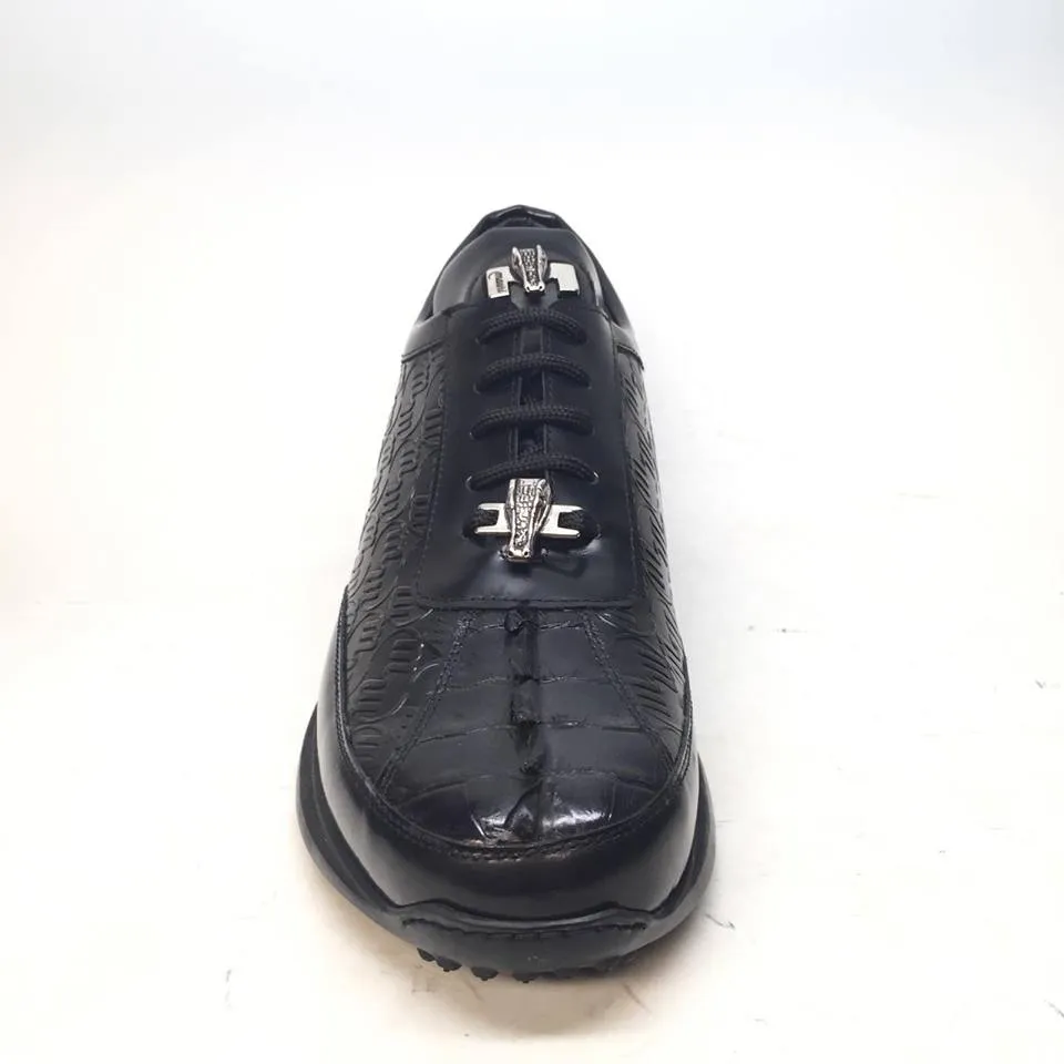 Mauri 8514 Crocodile Tail/Calf Lace Up Sneakers