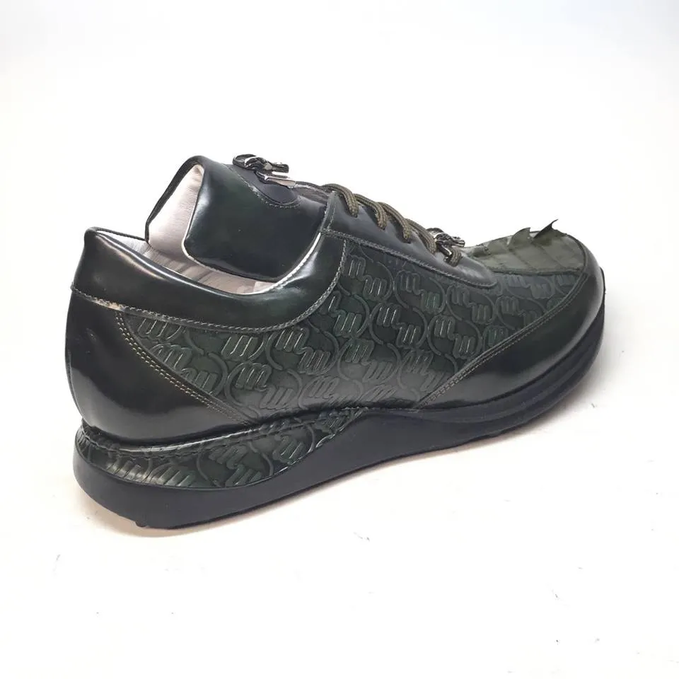 Mauri 8514 Crocodile Tail/Calf Lace Up Sneakers