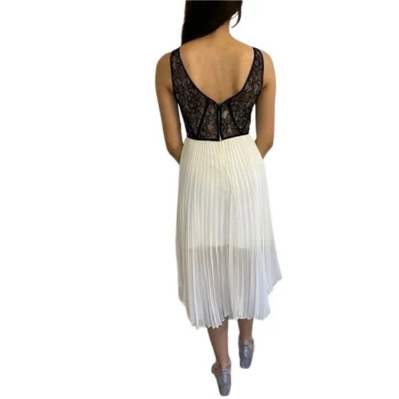 Max and Cleo black and white lace w/ pleaded skirt