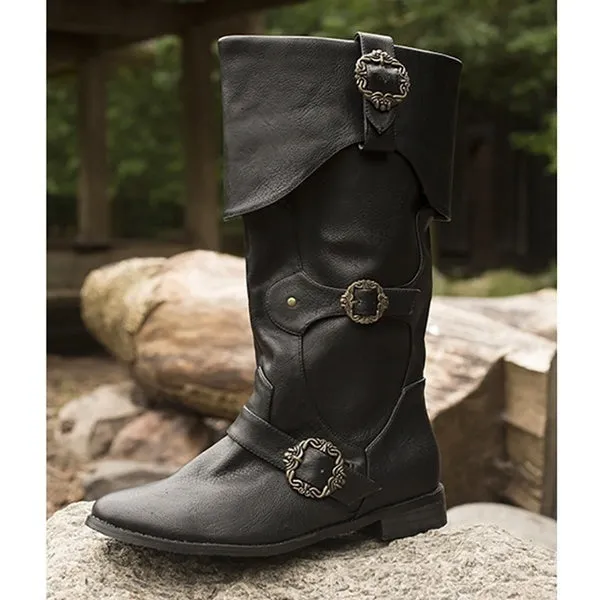 Medieval Men's Vintage Cuffed Pirate Boots