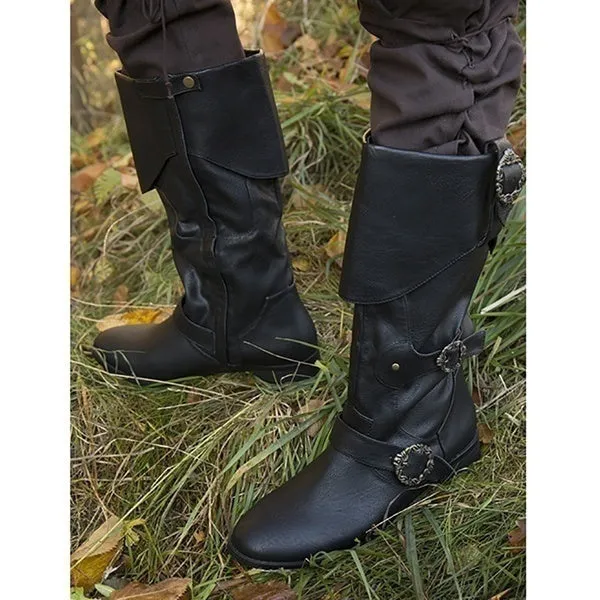 Medieval Men's Vintage Cuffed Pirate Boots
