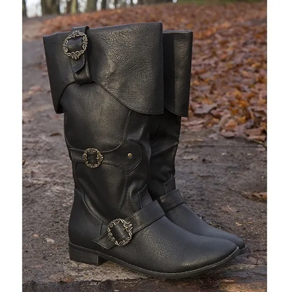 Medieval Men's Vintage Cuffed Pirate Boots