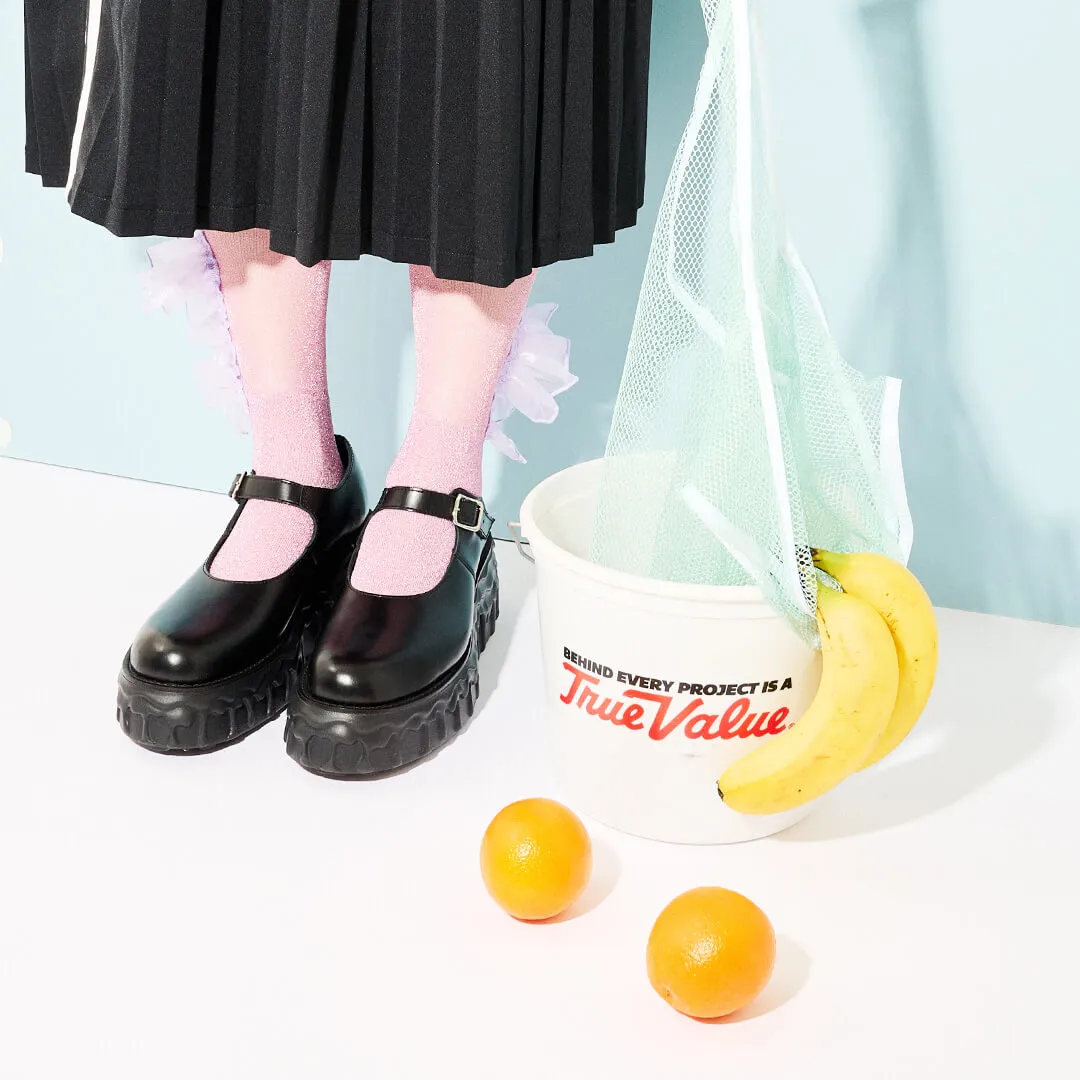 Melting Chocolate Leather Mary Jane (Black)【Japan Jewelry】