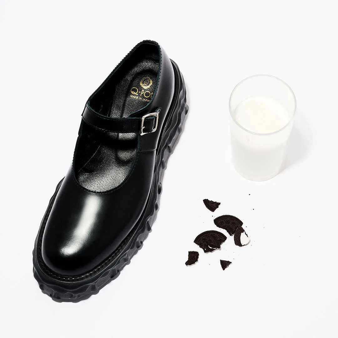Melting Chocolate Leather Mary Jane (Black)【Japan Jewelry】