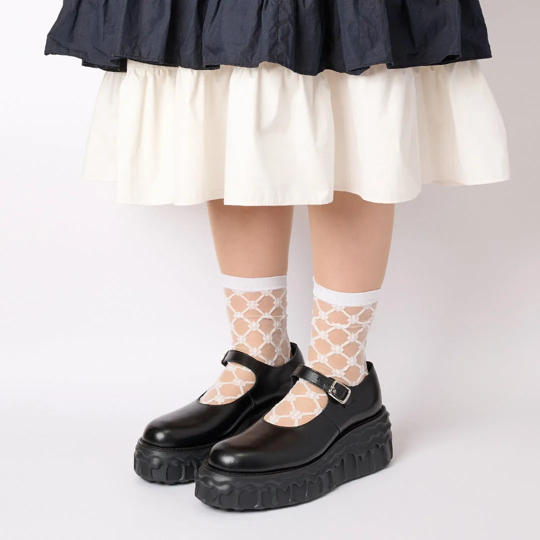 Melting Chocolate Leather Mary Jane (Black)【Japan Jewelry】