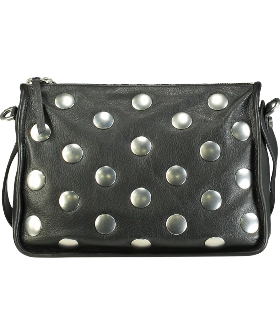 Mint Velvet Black Leather Studded Bag