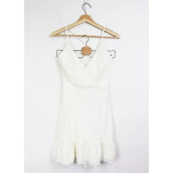 NBD Marilyn Embroidered Floral Lace Up Mini Dress