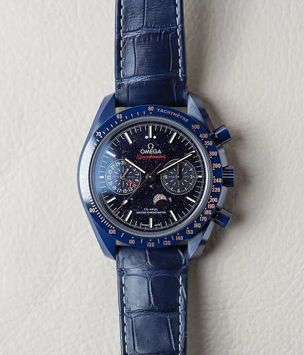 Omega Speedmaster Moonphase Blue Ceramic Aventurine 304.93.44.52.03.002
