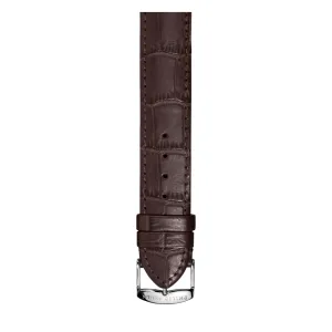 PHILIP STEIN Signature Chocolate Stitched Croco-print Strap Size 2