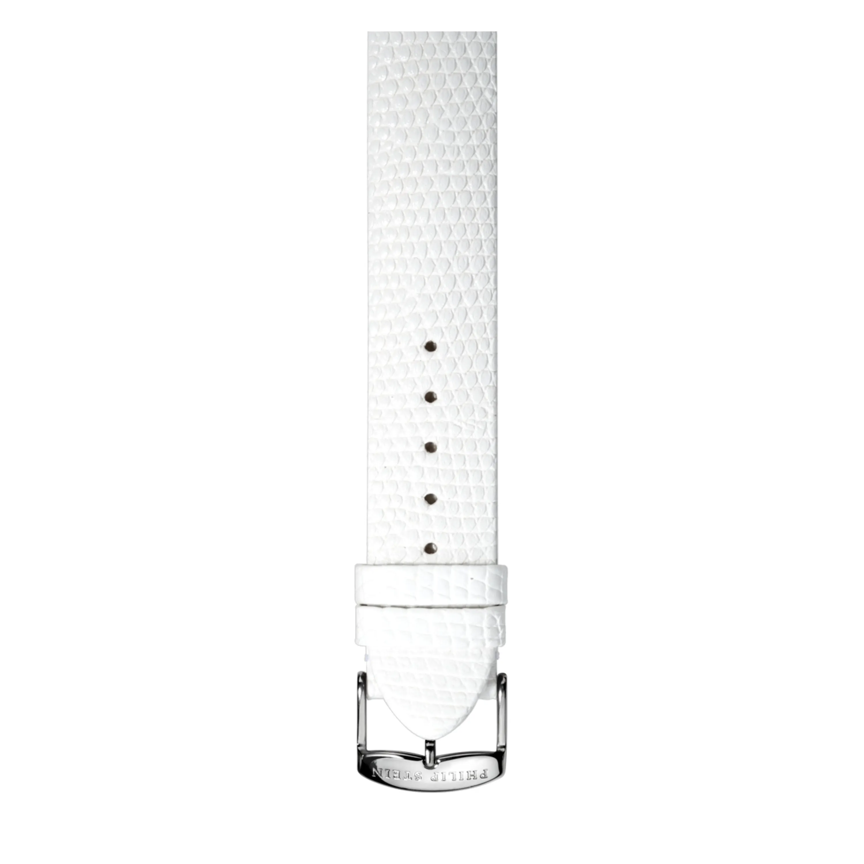 PHILIP STEIN Signature White Lizard-print Strap Size 2