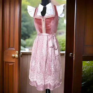 Pink Velvet Midi Dirndl Dress Ariane