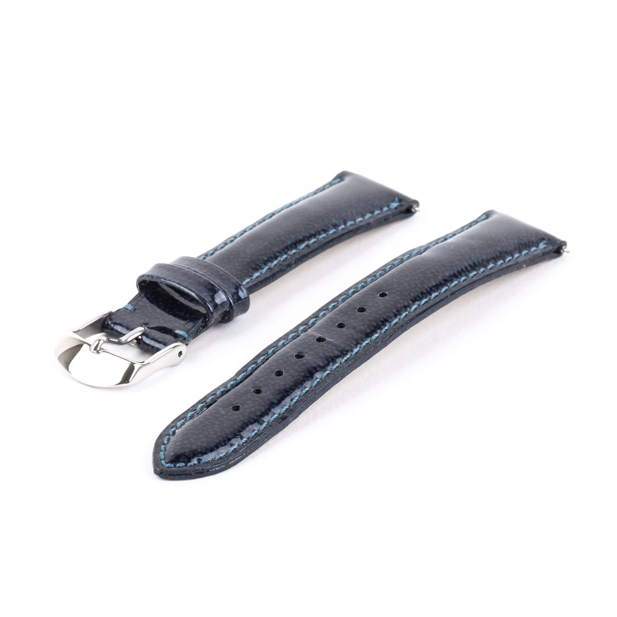 Pre-Owned Michele 18 mm Ocean Wave Patent Leather Watch Strap