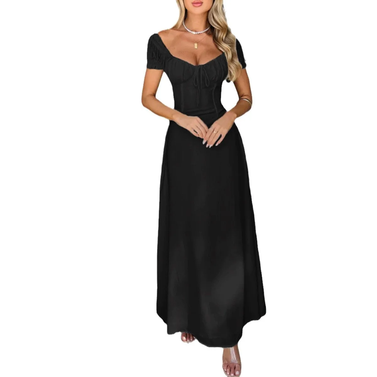 Refined Grace Lace-Up Maxi Dress