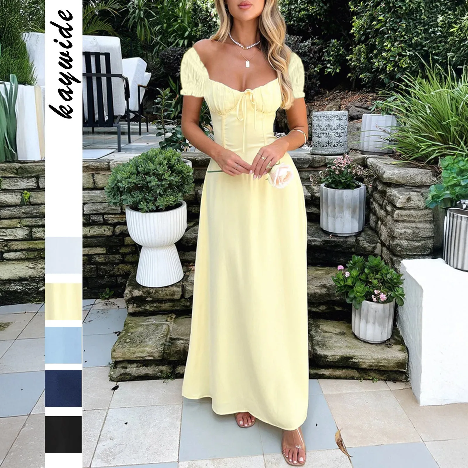 Refined Grace Lace-Up Maxi Dress