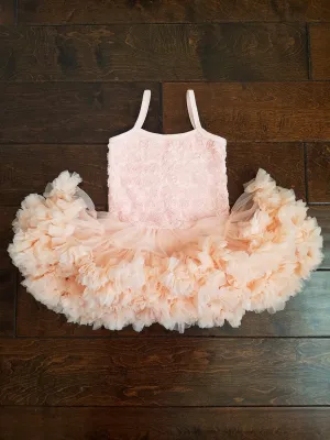 Rosette Tutu Dress Peach