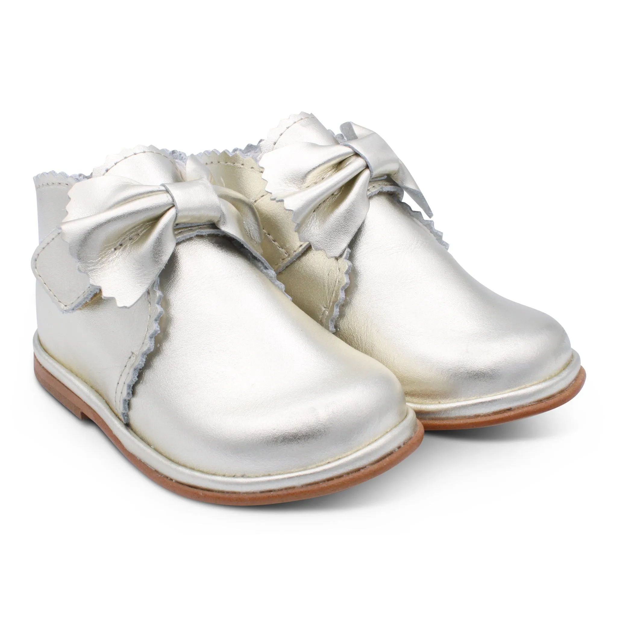 'Sharon' Girls Gold Velcro Boots