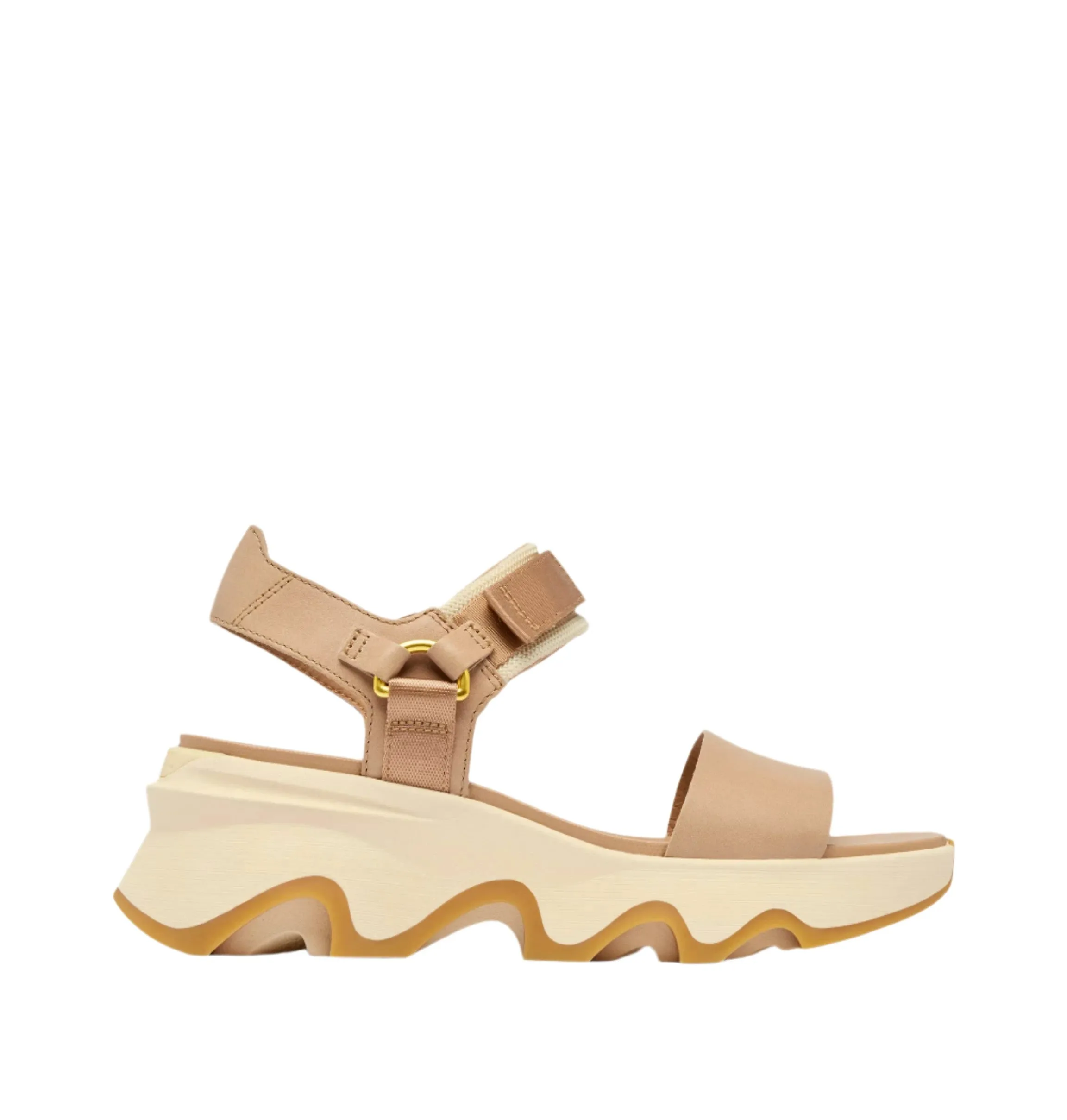Sorel Women's Kinetic Y-Strap Wedge Sandal - Honest Beige/Honey