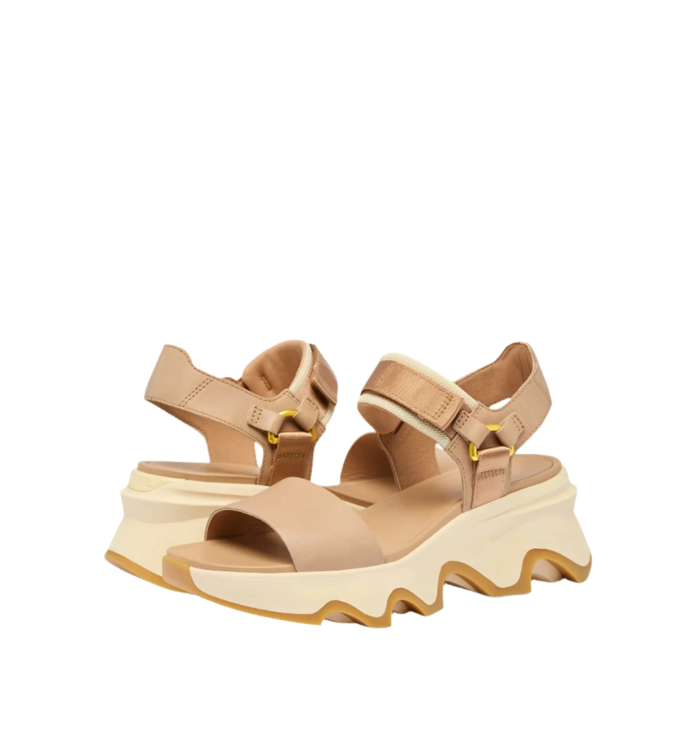 Sorel Women's Kinetic Y-Strap Wedge Sandal - Honest Beige/Honey