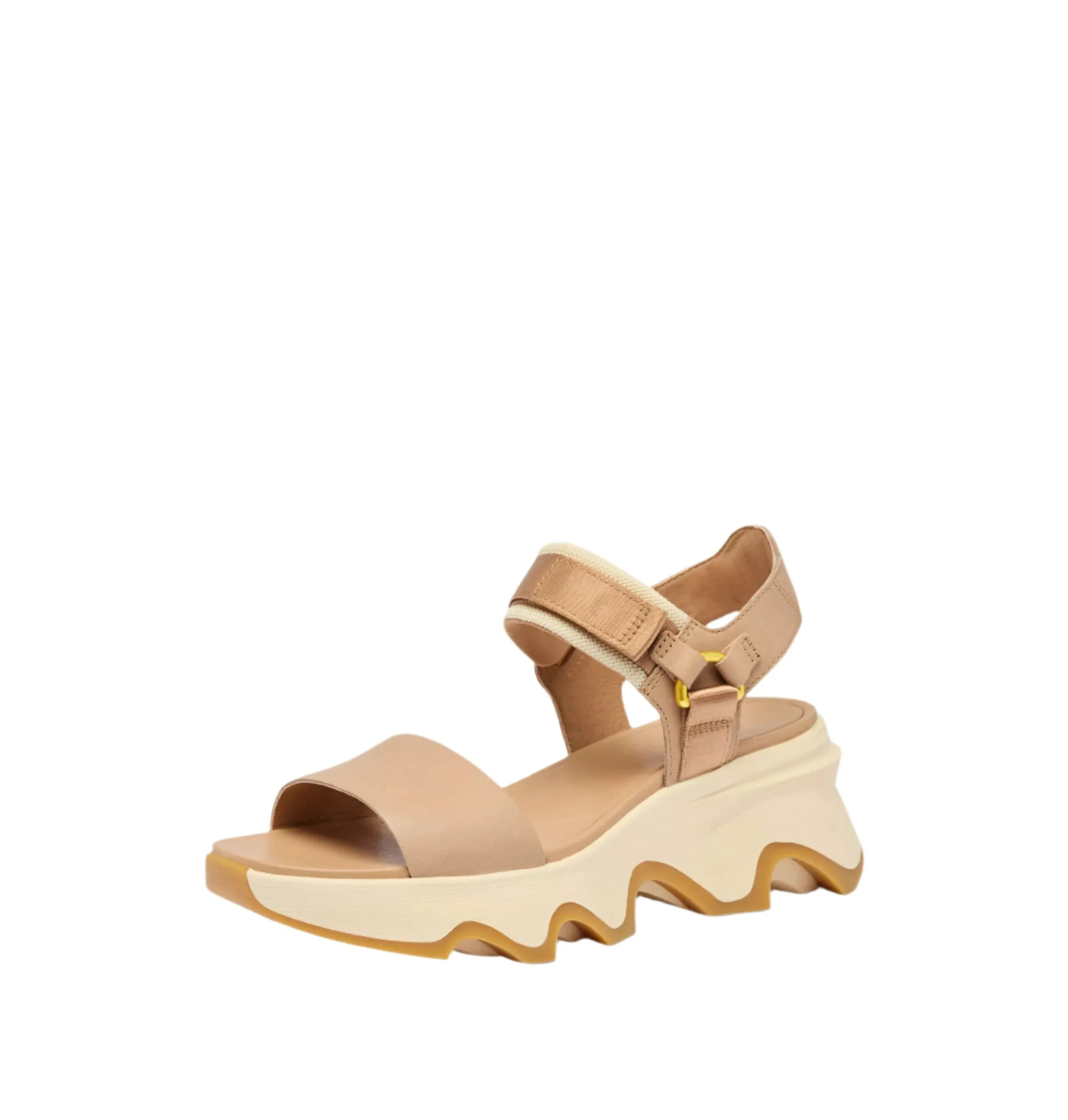 Sorel Women's Kinetic Y-Strap Wedge Sandal - Honest Beige/Honey