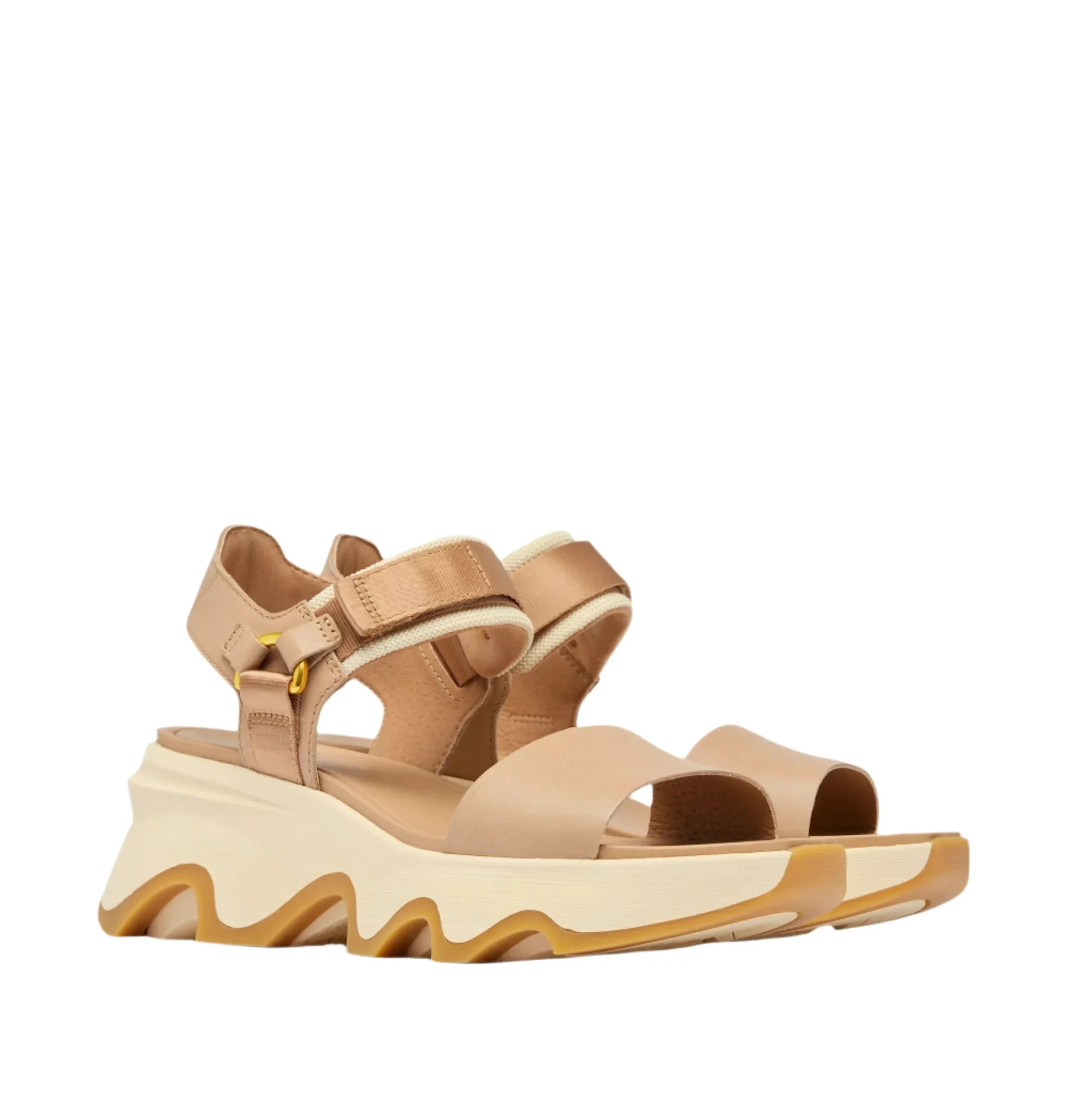 Sorel Women's Kinetic Y-Strap Wedge Sandal - Honest Beige/Honey