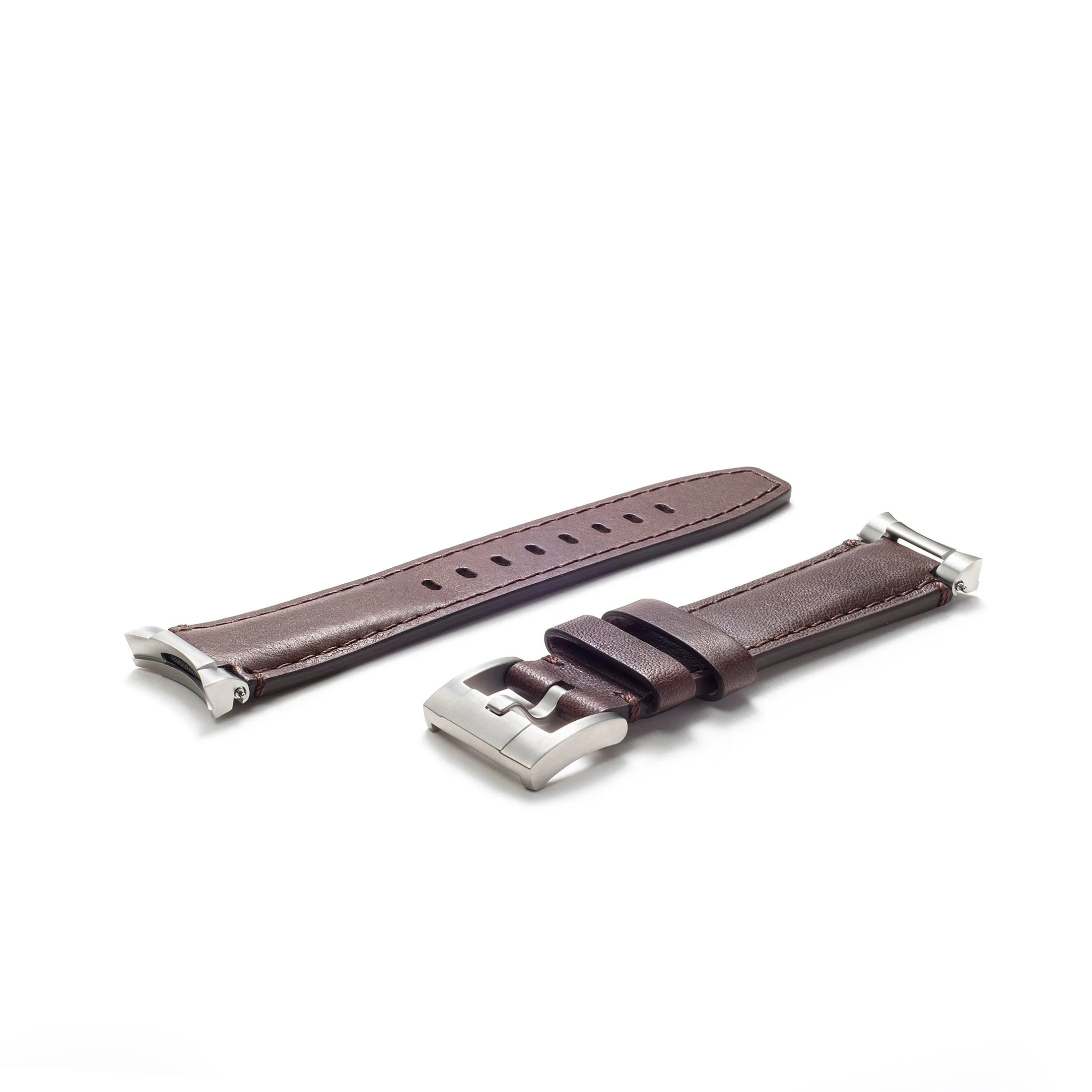 Steel End Link Leather Strap for Rolex GMT Master II Ceramic with Tang Buckle