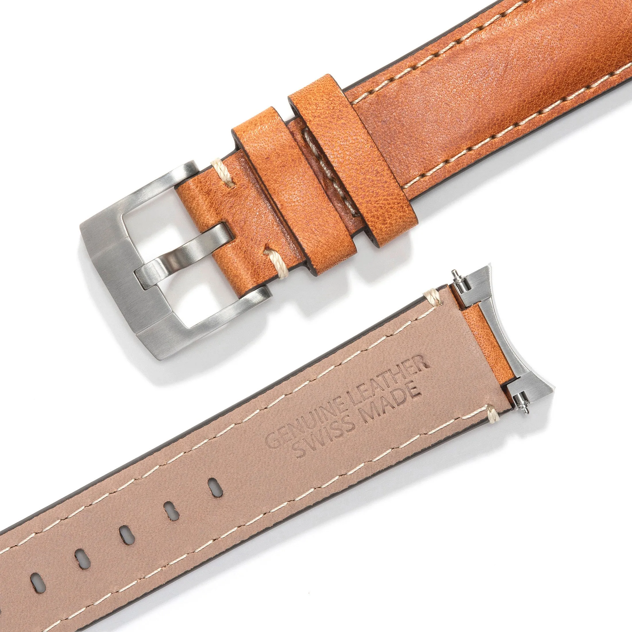 Steel End Link Leather Strap for Rolex Sea-Dweller with Tang Buckle