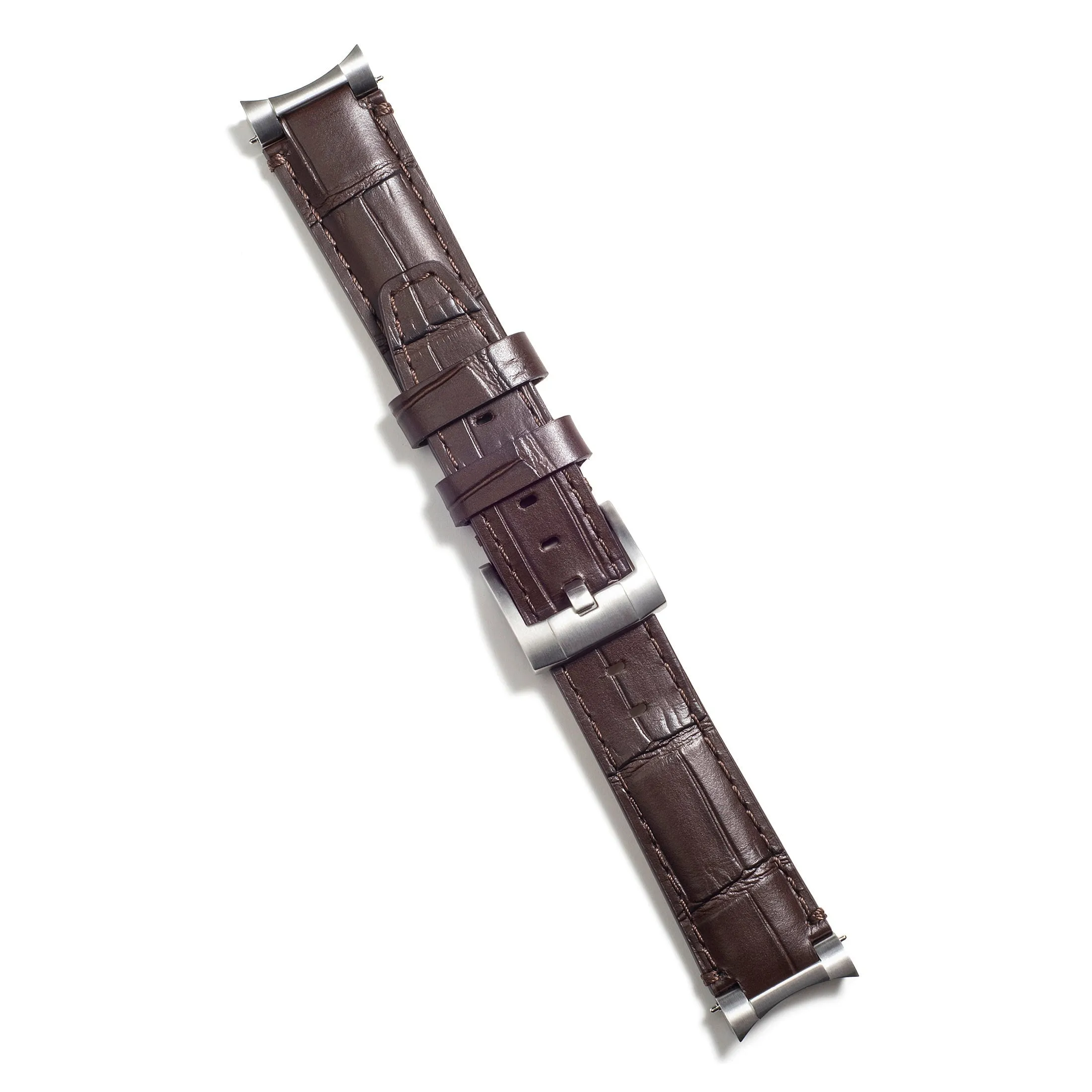 Steel End Link Leather Strap for Rolex Sea-Dweller with Tang Buckle