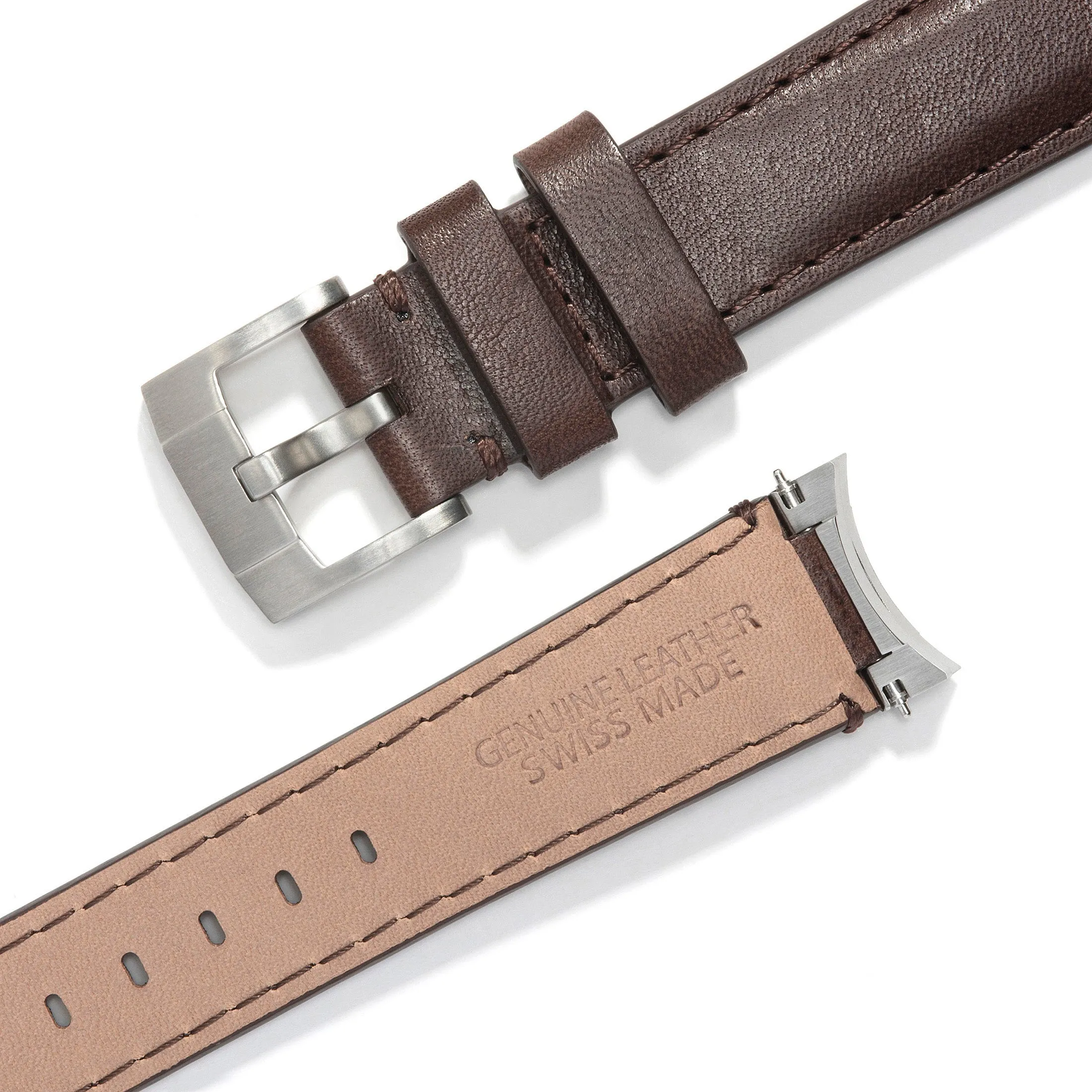 Steel End Link Leather Strap for Rolex Sea-Dweller with Tang Buckle